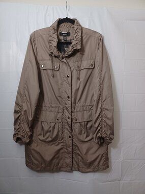 ALFANI LIGHTWEIGHT UTILITY WINDBREAKER JACKET TAN SIZE MEDIUM